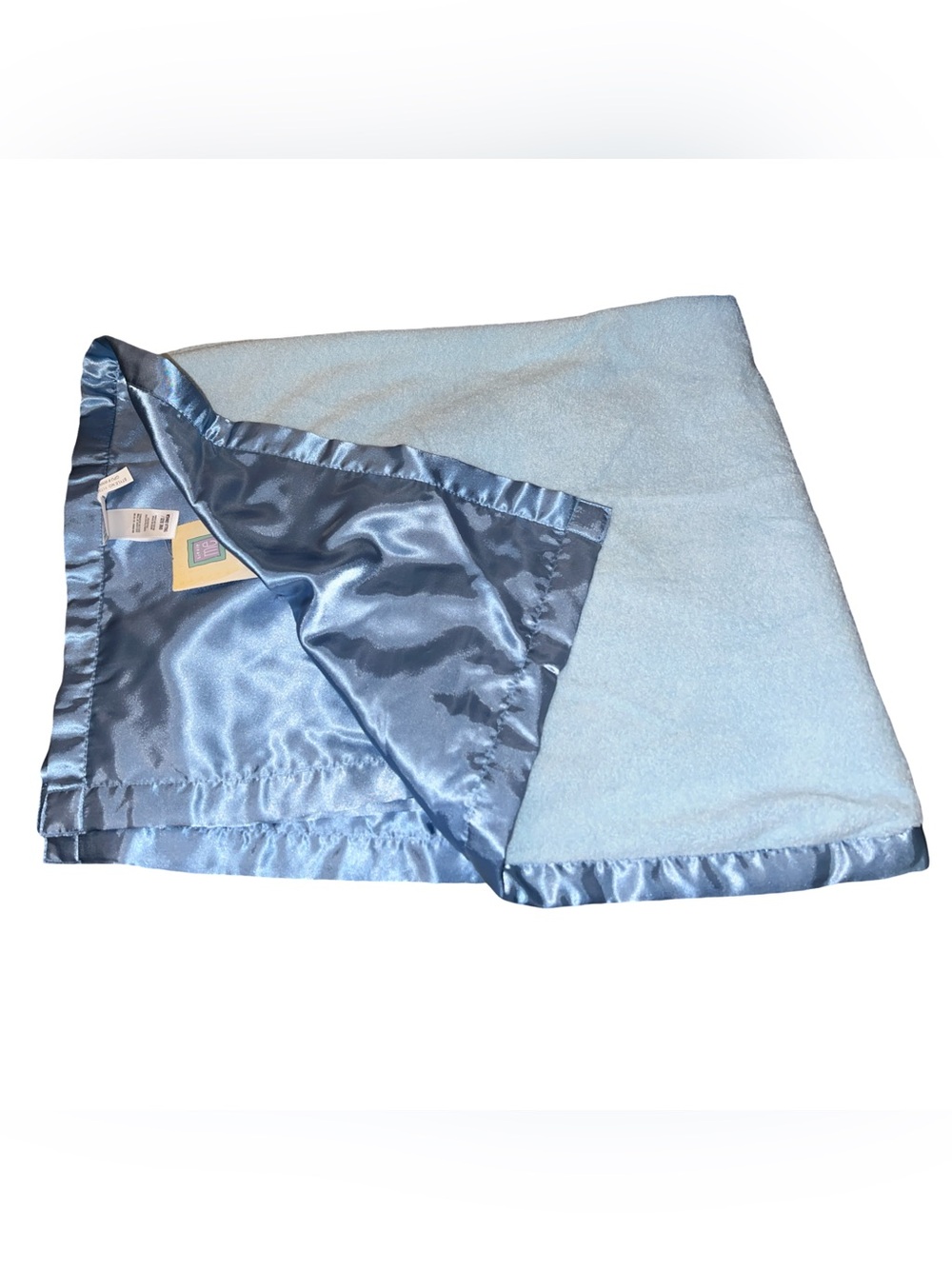 Little Me blue Satin Soft Microfiber Lux baby blanket Layette line